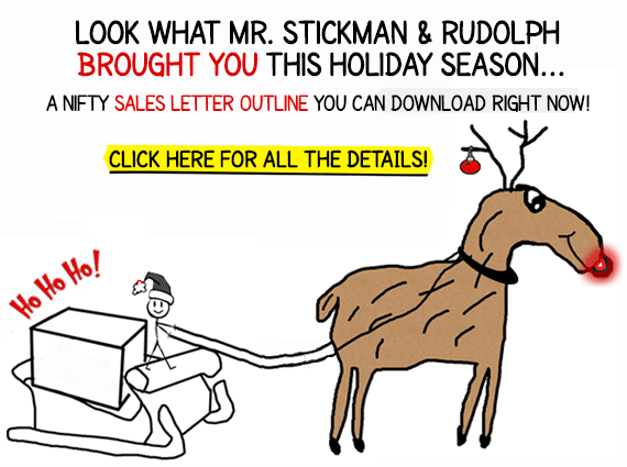 Christmas stick deer with gift